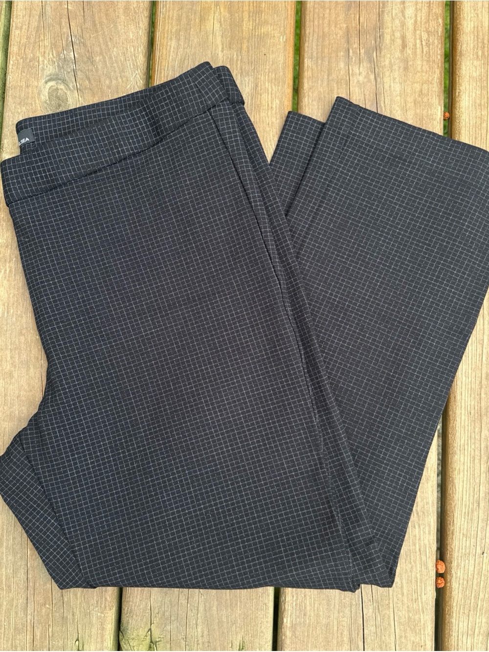 Amanda + Chelsea Women’s Black Check Dress Pants Sz 12 Straight Leg 23" Inseam